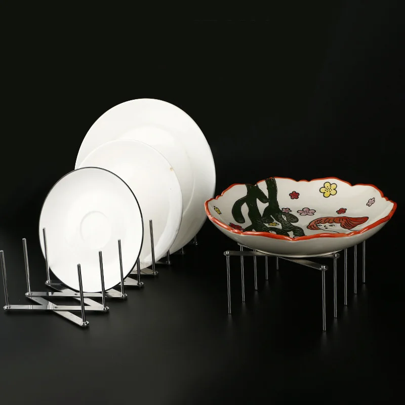 1pc Stainless Steel Dish Rack Retractable Kitchen Bowl Dish Drain Rack Foldable Pot Lid Rack Tableware Holder Kitchen Gadgets