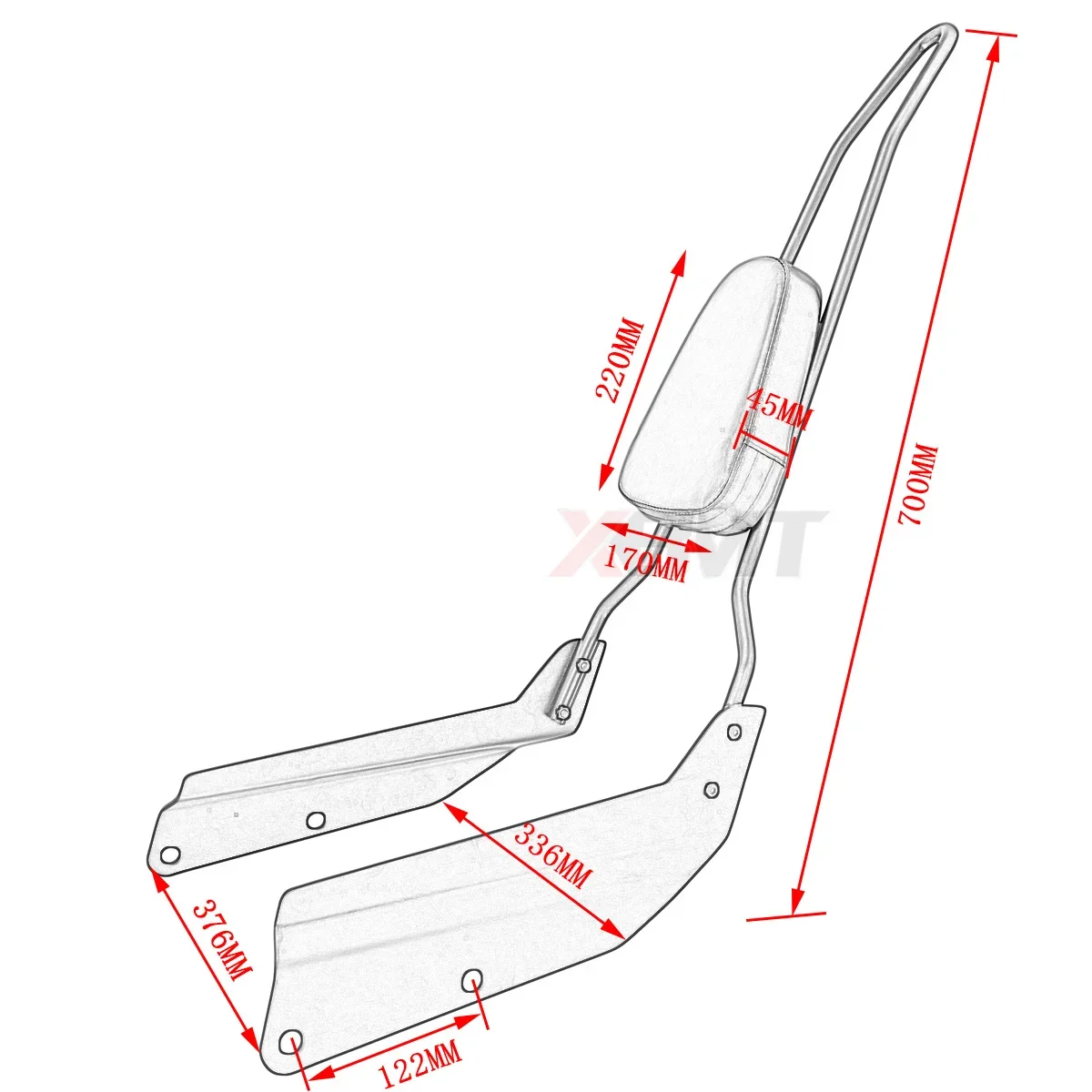 Motorcycle Backrest Sissy Bar For Honda VTX 1300 1800 VTX1300 VTX1800 VTX 1300C 1800C 1800F VTX1300C VTX1800C VTX1800F