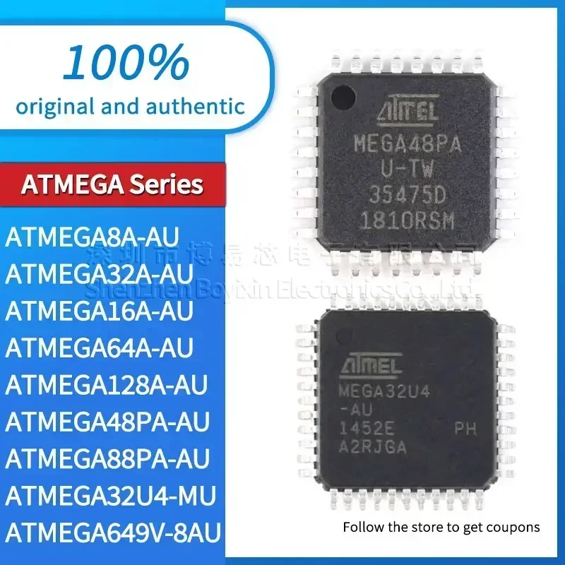 

Black plastic shell ATMEGA8A 649V 32A 16A 64A 128A 48PA 88PA 32U4-MU 8AU AU