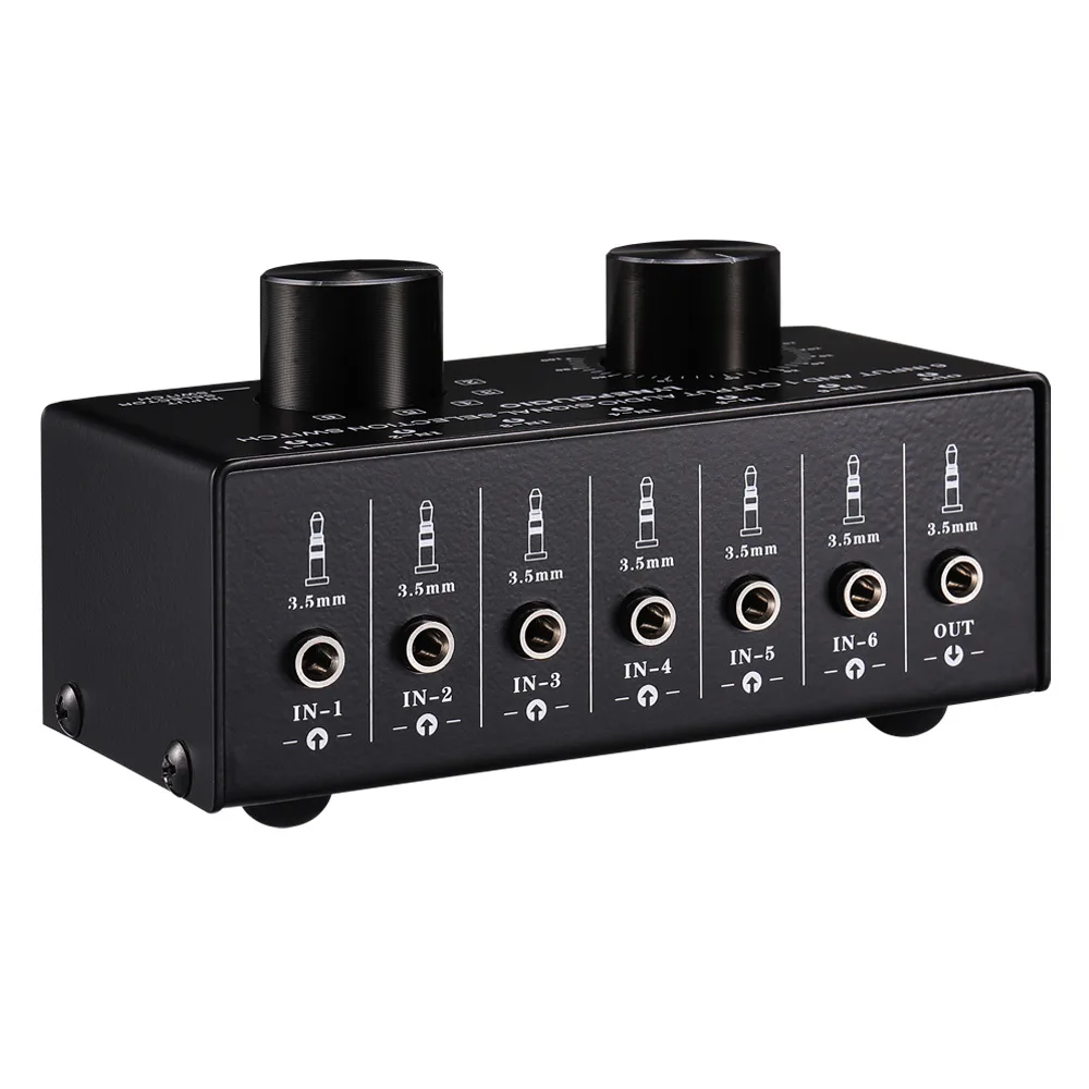 Line 6 in And 1 Out, Audio Source Signal Selection Switcher, Earphone Speaker Switching Output Volume Adjustment, No Loss