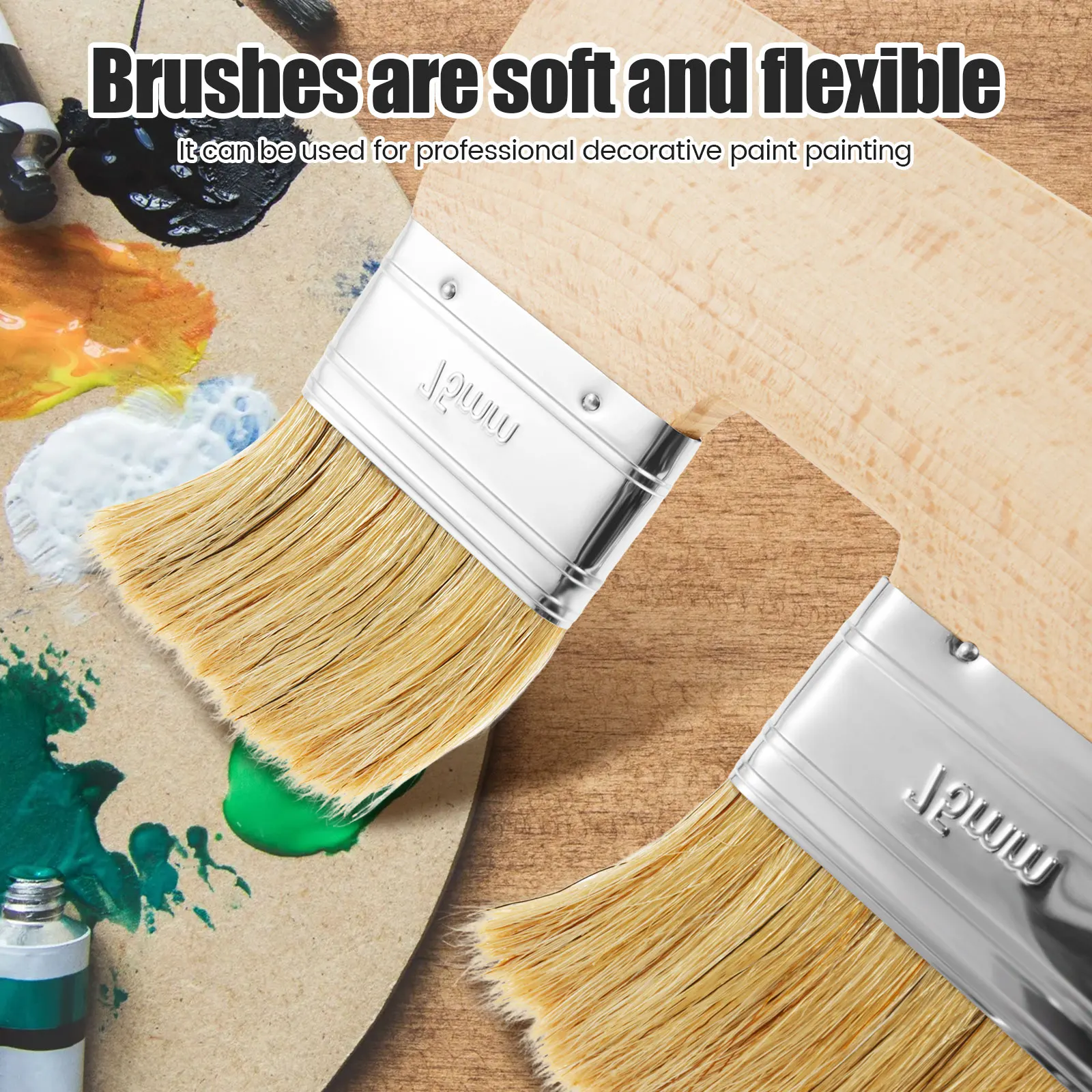 Double Paint Brush U Shaped Double Color Brush Reusable Double Head Painting Brush Double Color Brush 7.68 Inch Wall Paint Brush