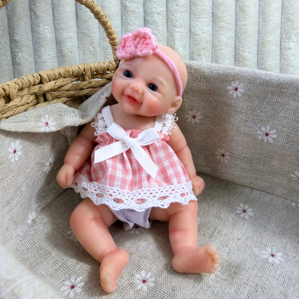 6 Inch Chubby Vivienne All Silicone Reborn Doll Lifelike Soft Solid Silicone Washable Doll Stress-relieving Toys