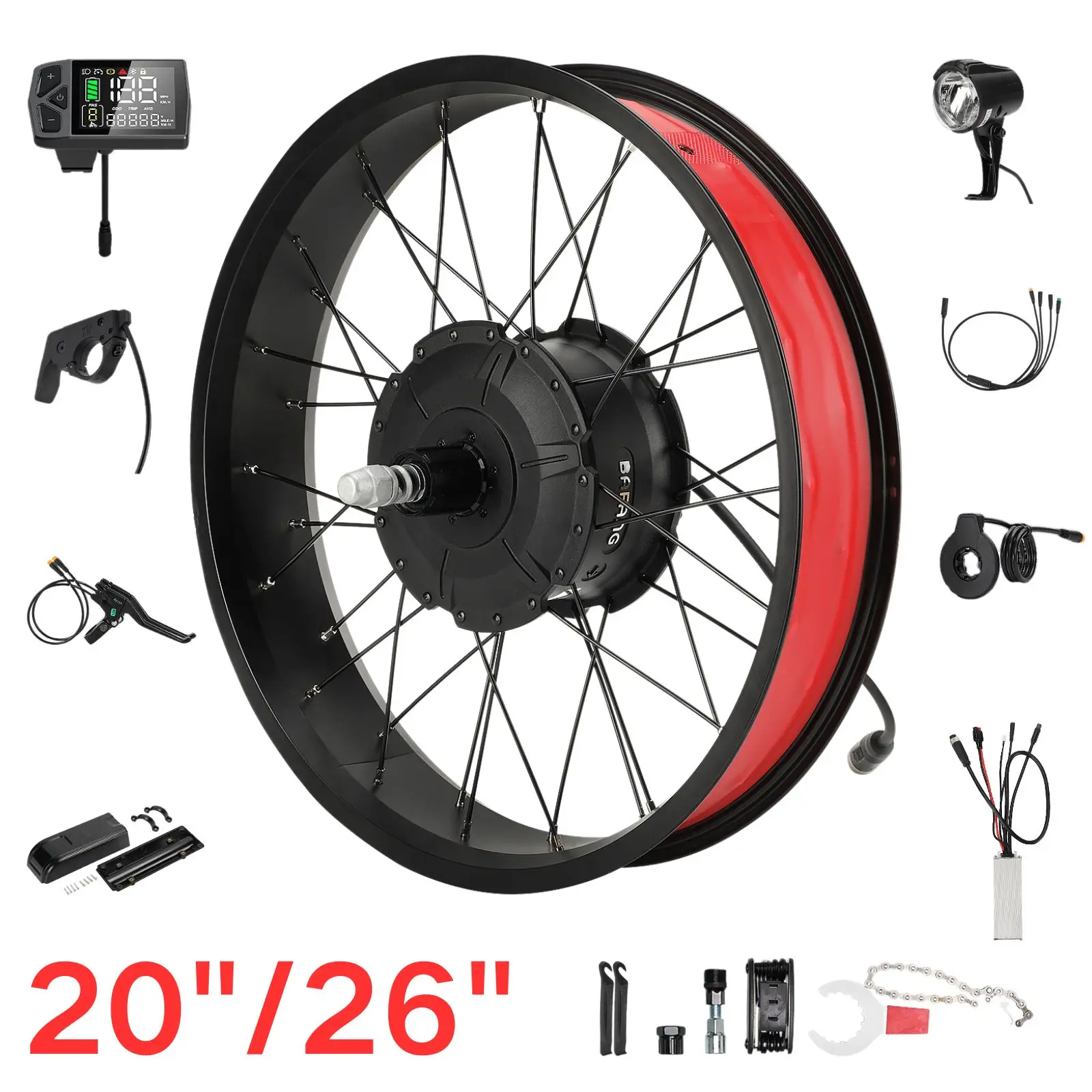 

BAFANG 750W EBIKE Conversion Kit, 20" 26" Rear Wheel Hub Motor G062 for Electric Fat Bike, Commuter, E-Moped, and Hunting Bikes