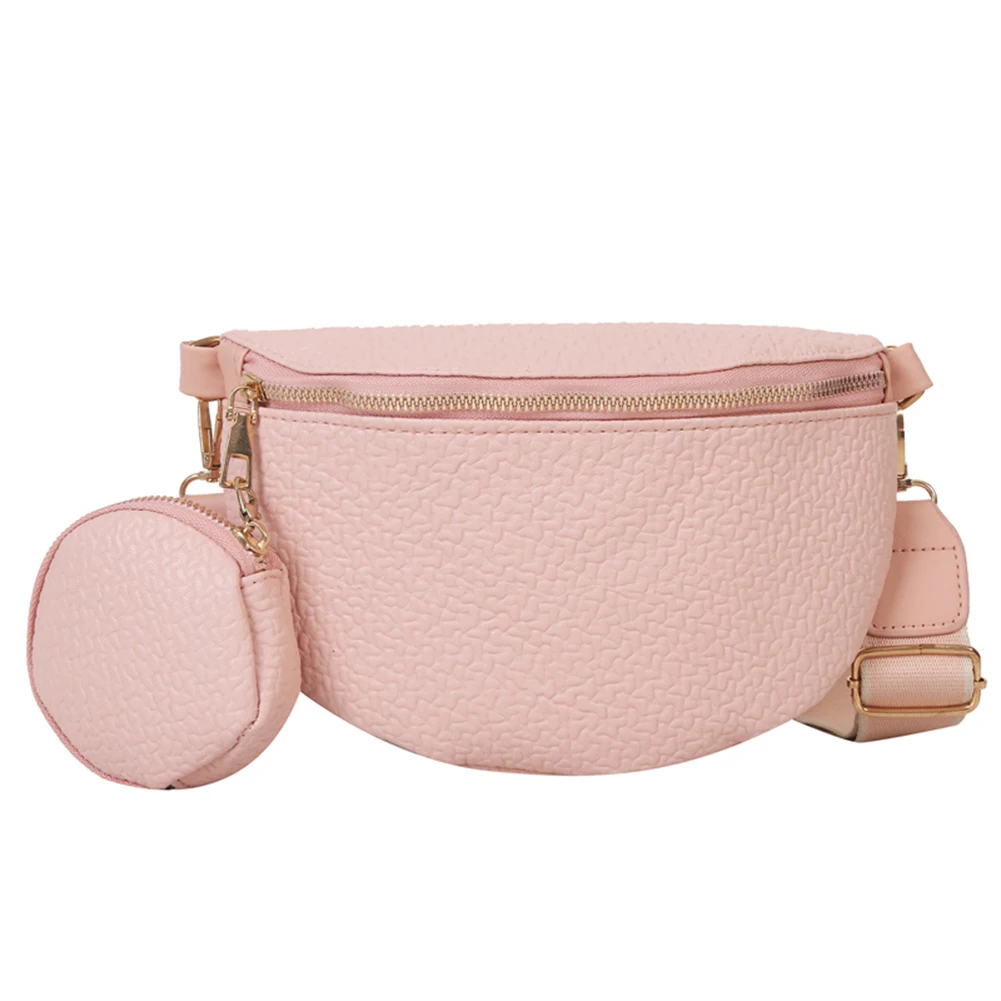 Fashion 2 in 1 Crossbody Bags Solid Color Designer Ladies Crossbody Bags with Small Coin Purse Wide Strap for Travel Shopping