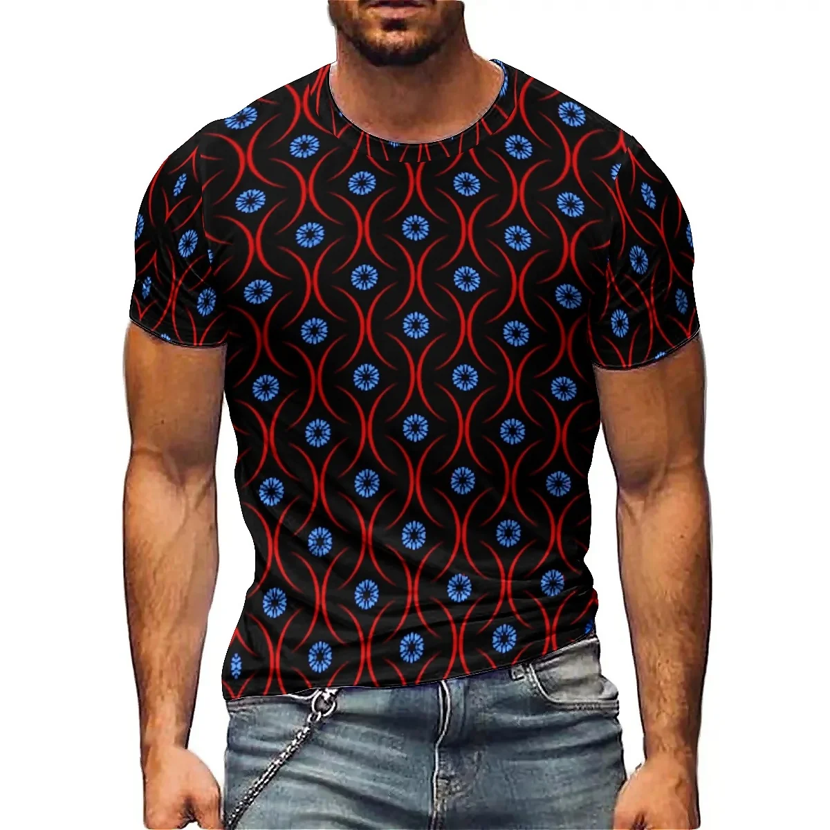 Summer Sports Fantasy Art Men's 3D Printed Short Sleeve T-Shirt - Loose Fit