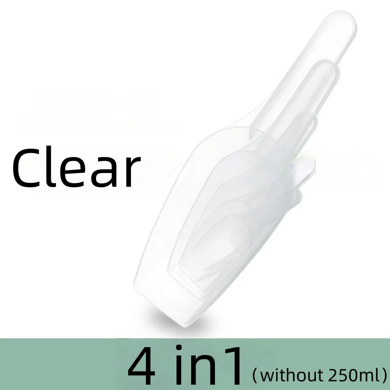 

4-in-1 Laboratory Plastic Medicine Spoon Set – High-Quality PP Weighing Spoon Flat Bottom 10ml/25ml/50ml/100ml Clear JVLAB