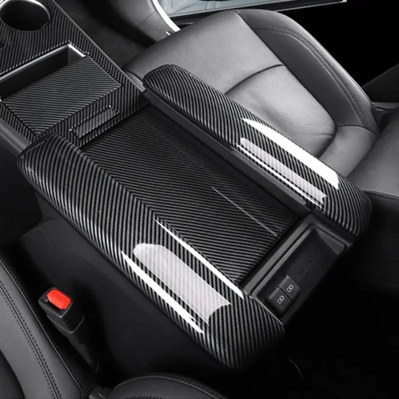 

ABS Carbon Fiber Texture Car Accessories Inner Center Console Seat Armrest Box Panel Trim Cover For Toyota Sienna 2021 2022 2023