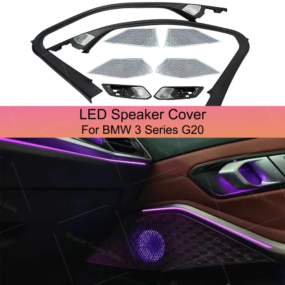 11 Colors LED Speaker Cover For BMW G20 New 3 Series Car Midrange Tweeter HiFi Music Stereo Horn Ambient Light Decorate Refit