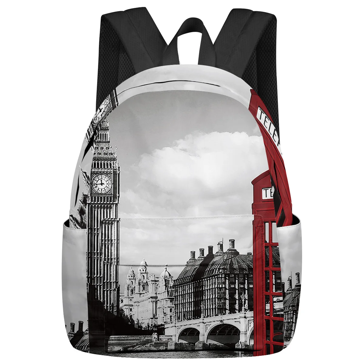 

London Phone Booth Women Man Backpacks Waterproof Multi-Pocket School Backpack For Student Boys Girls Laptop Book Pack Mochilas