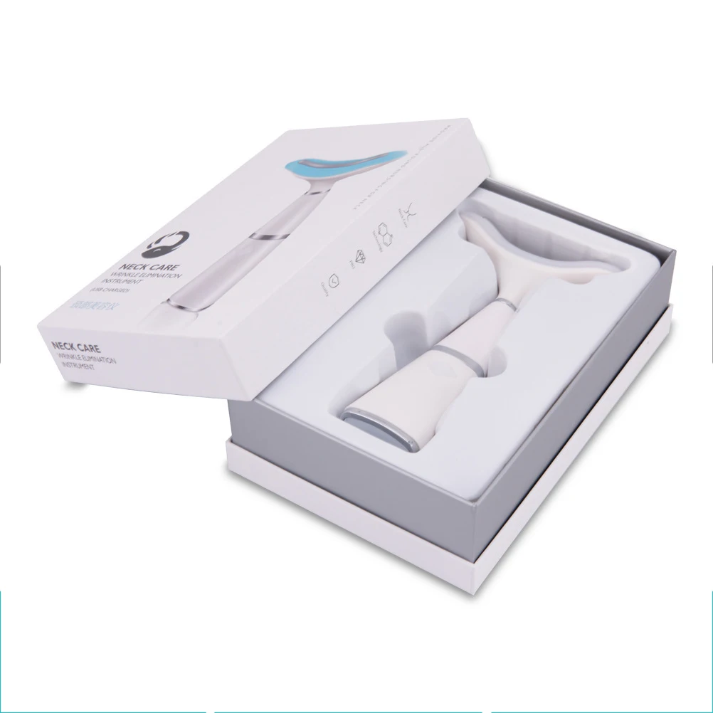 

Neck Beauty Instrument Facial Massager 2in1 Neck Lines Remover Skin Tightener Brightener Sound Wave Ions Nasolabial Folds Care