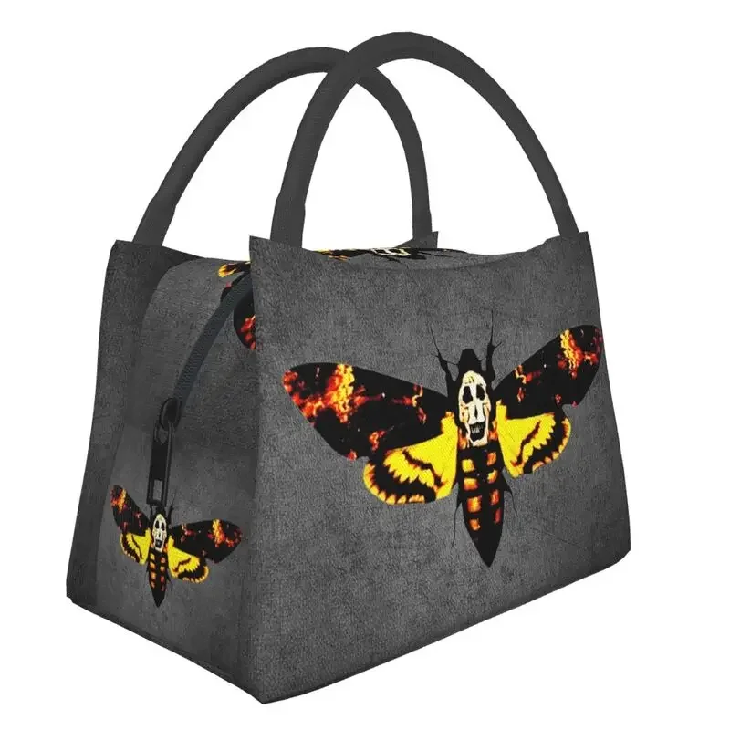 Gothic Death Moth Resuable Lunch Box Women Waterproof Cooler Thermal Food Insulated Occult Witchcraft Lunch Bag Picnic Bags