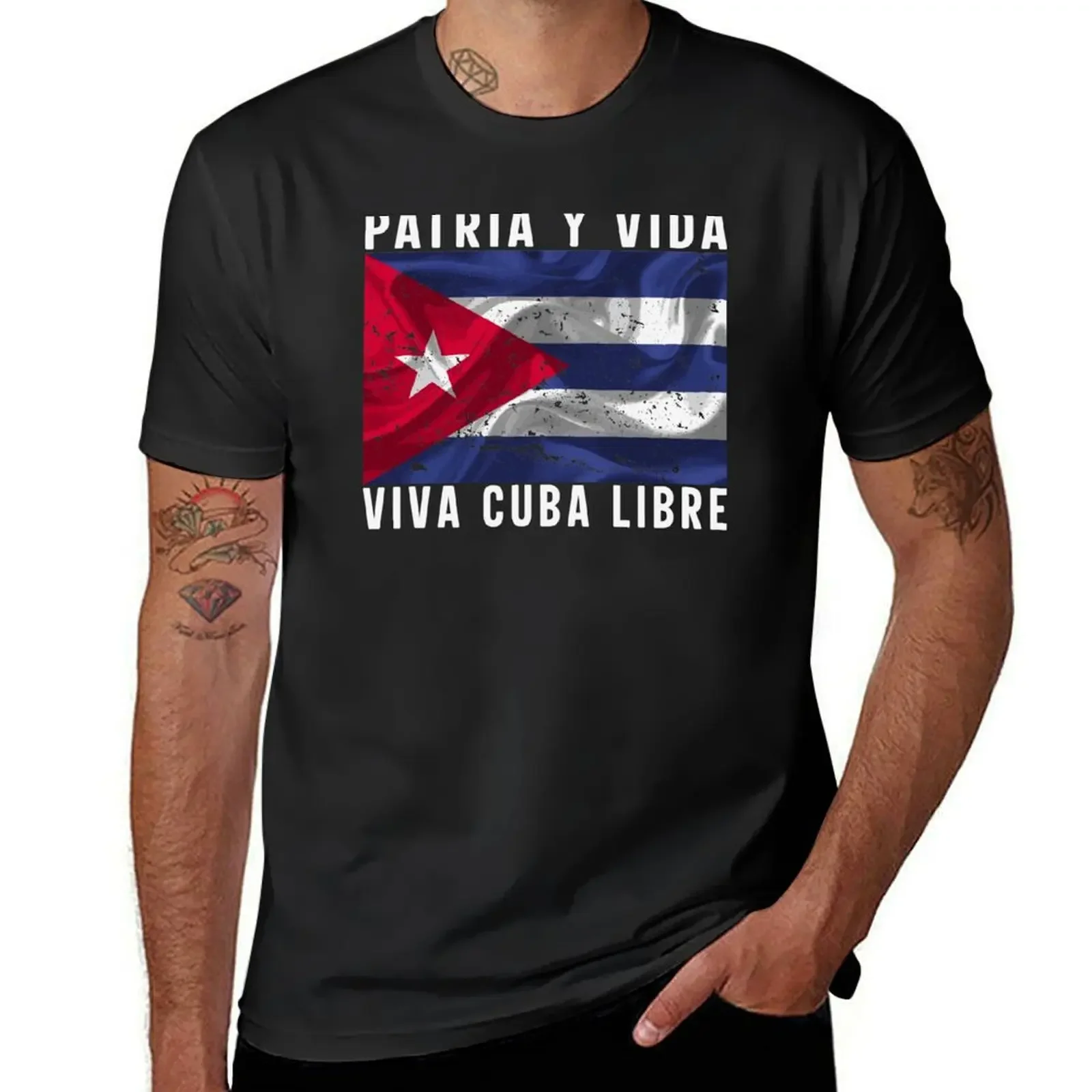 Patria y vida - viva cuba libre - Mi Cuba Pide Libertad T-Shirt sweat aesthetic clothes oversized t shirts for men cotton