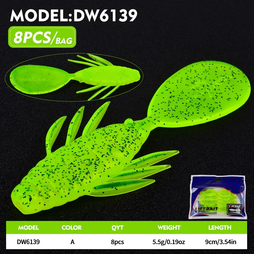 

Bass Fishing Soft Fishing Lure Freshwater Fishing Bait Set Fishing Lure Paddle Tail Enhanced Strike Attraction