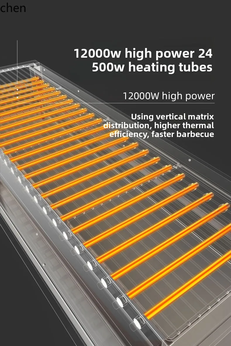 ZML Smokeless Grill Commercial Multifunctional Grilled Oysters Electric Skewers Stall