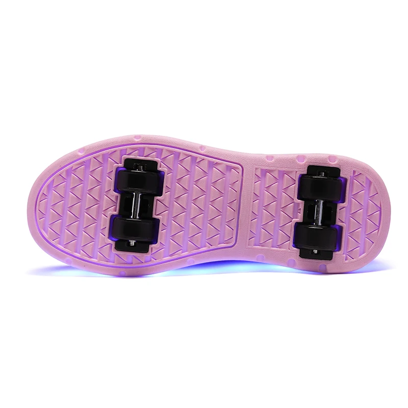 Patins à roulettes pour filles, chaussures de sport multifonctionnelles avec lumières, patins à quatre roues, mode extérieure