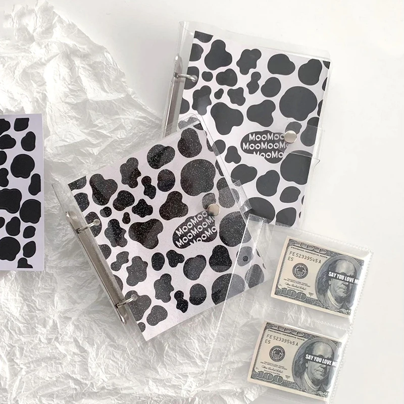 

100 Days Envelope Savings Challenge Couple Milk Pattern Loose-leaf Savings Notebook Saving Money Binder Cash Budget Storage Book