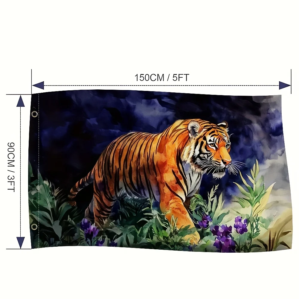 One Piece Featuring a Humorous Bengal Tiger Designed for 2D Flat Printing, Ideal for Home Garden And Holiday Decorations