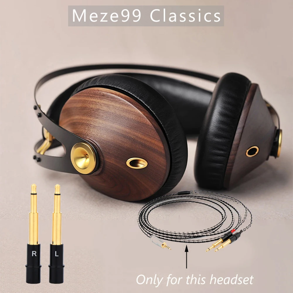 Meze 99 Classics NEO NOIR Kabel Earphone yang Ditingkatkan 8 Core OCC Kabel Keseimbangan Berlapis Perak |   Kompatibel dengan 2.5/3.5/4.4/6.35mm