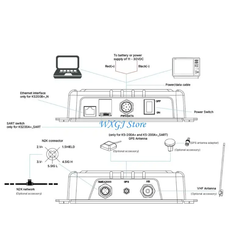 37JE Marine AIS Receiver And Transmitter With NMEA2000 For Commercial Boats