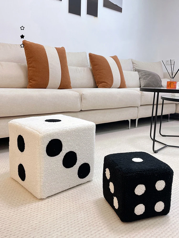 Dice chair stool floor furniture decorations living room decorations moving gift creative shoe changing stool