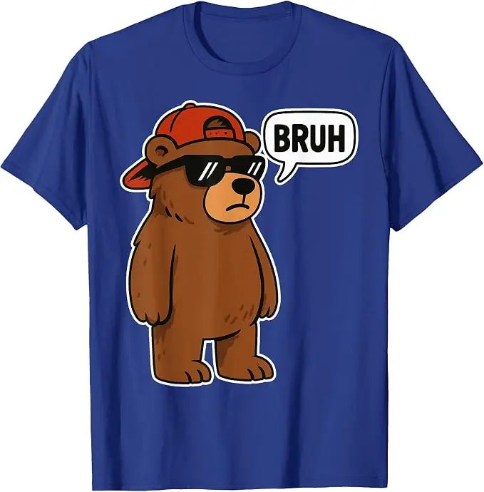 Cool Bruh Bear Herren Damen Jungen Teenager Lustiges Bären-T-Shirt Y2k Wildnis und Sarkasmus Spruch-T-Shirt Baumwolle Kurzarm Grafik-Bekleidung – Detail 14