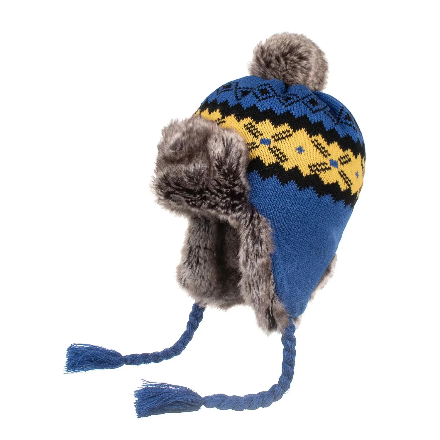 fashion Winter Fur Cap for Women Knitted Cashmere Neck Warm Balaclava Ski Windproof Hat Thick Plush Fluffy Beanies hood