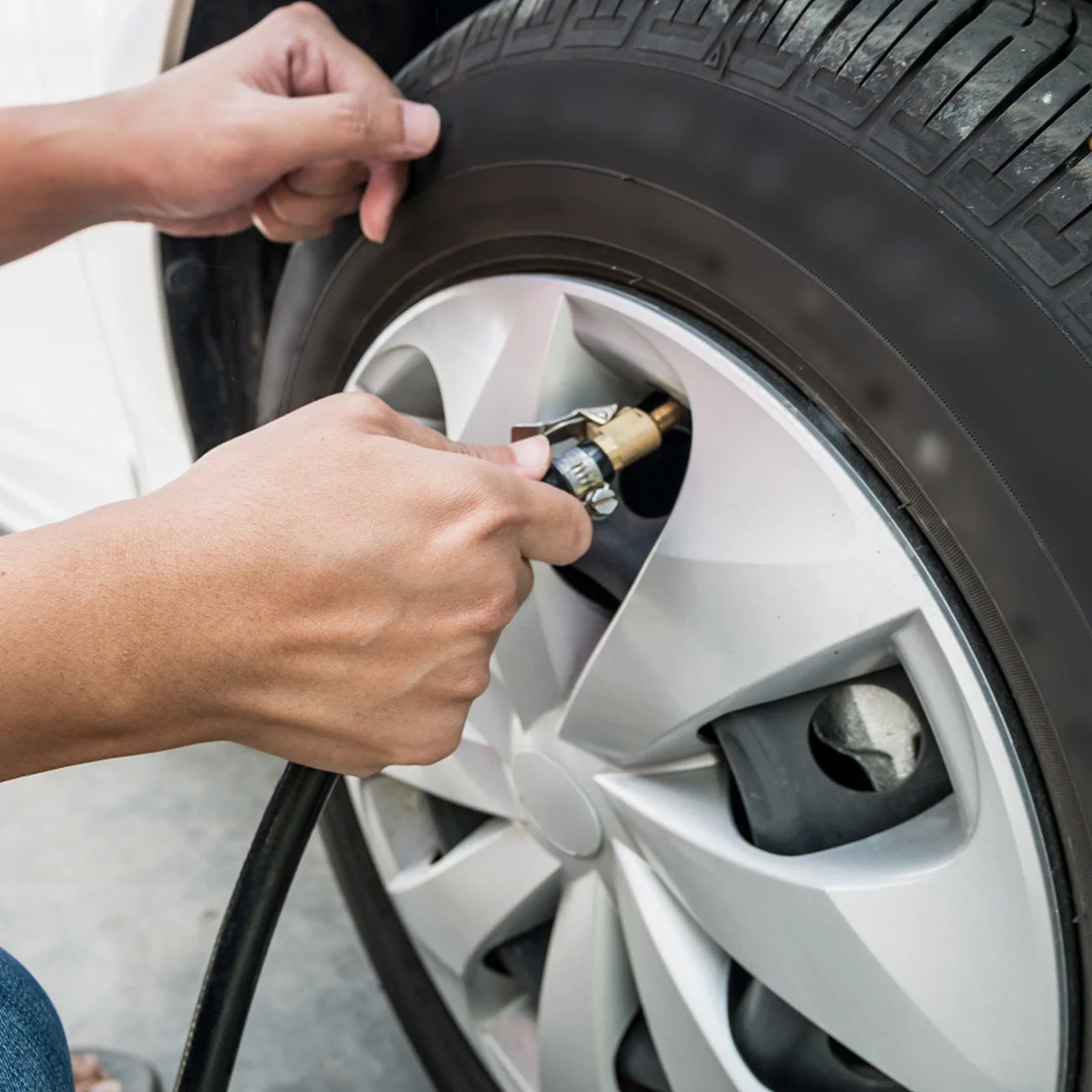 

2Pcs Air Inflator Hose Rugged Alloy Plastic Tire Pump Hose for Tight Spokes Inflation Easy Fit Valve Extension Tube