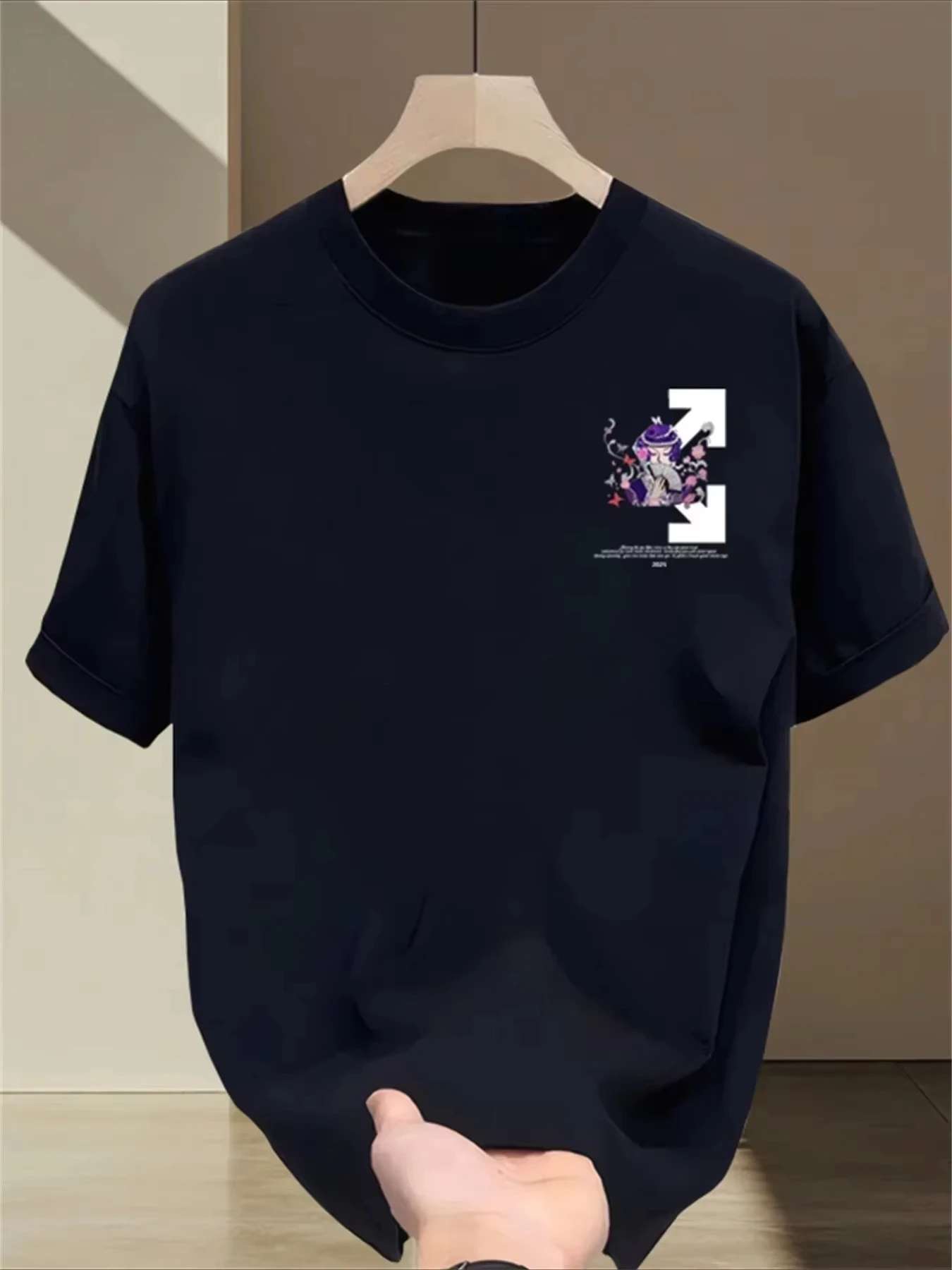 2025 Nowa, wysokiej jakości koszulka męska z czystej bawełny na lato, luźna, oddychająca, miękka i wygodna.