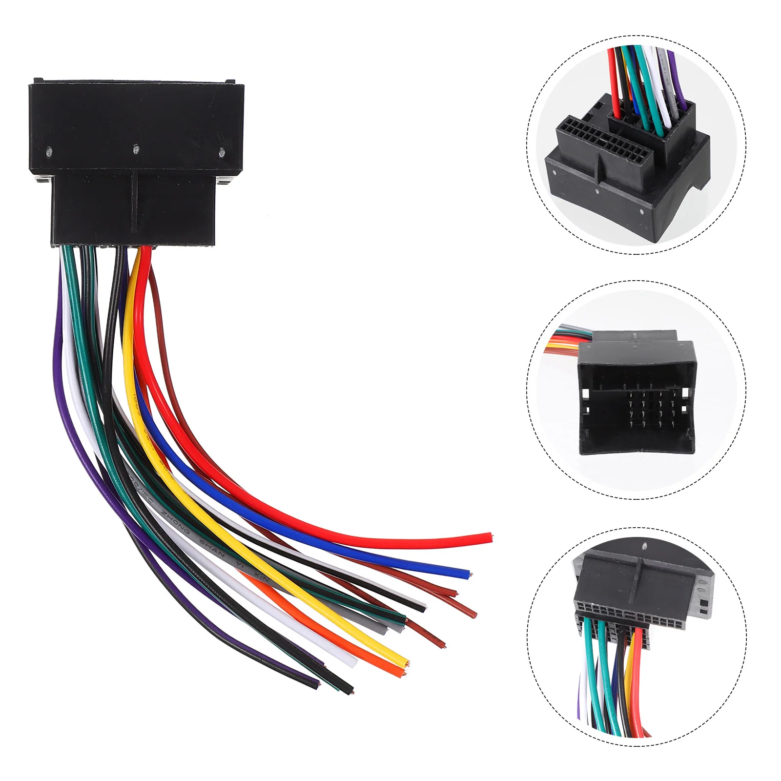 

2Pcs Car Stereo Wire Harness Radio Wiring Harness Kit Compatible No Wire Cutting Durable ABS Material Stereo Radio Wiring