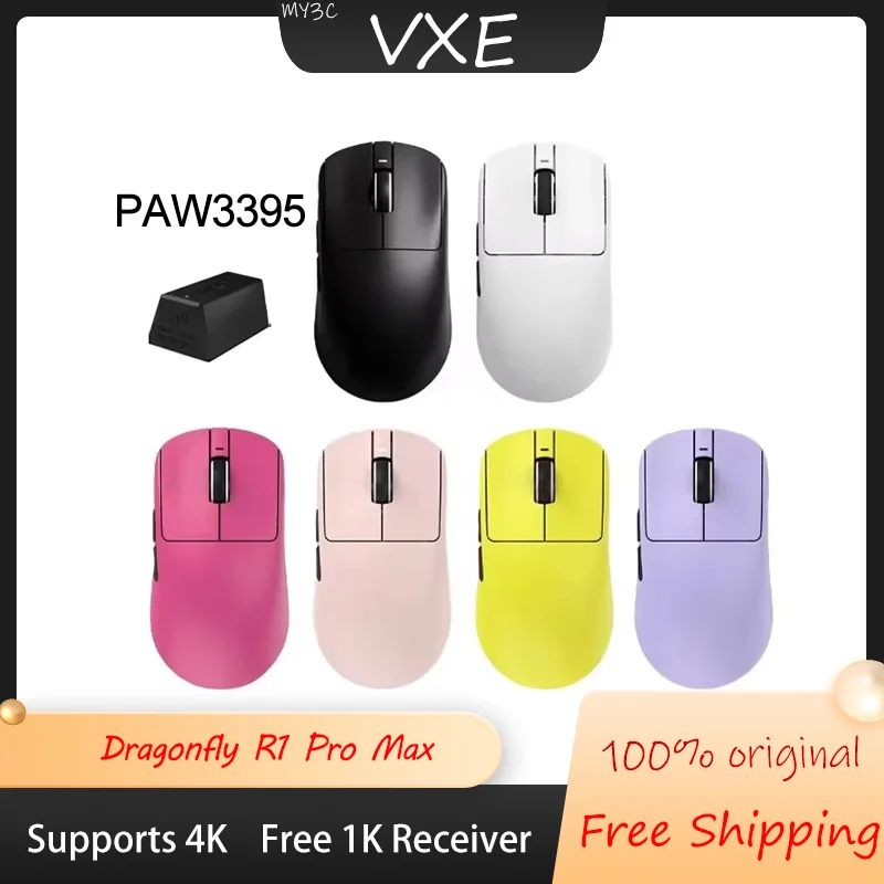 

Vxe Dragonfly R1 Pro Max Mouse Paw3395 Esports Game Mouse Lightweight Ergonomic Wireless Tri-Mode Mouse Long Battery Mouse Gift