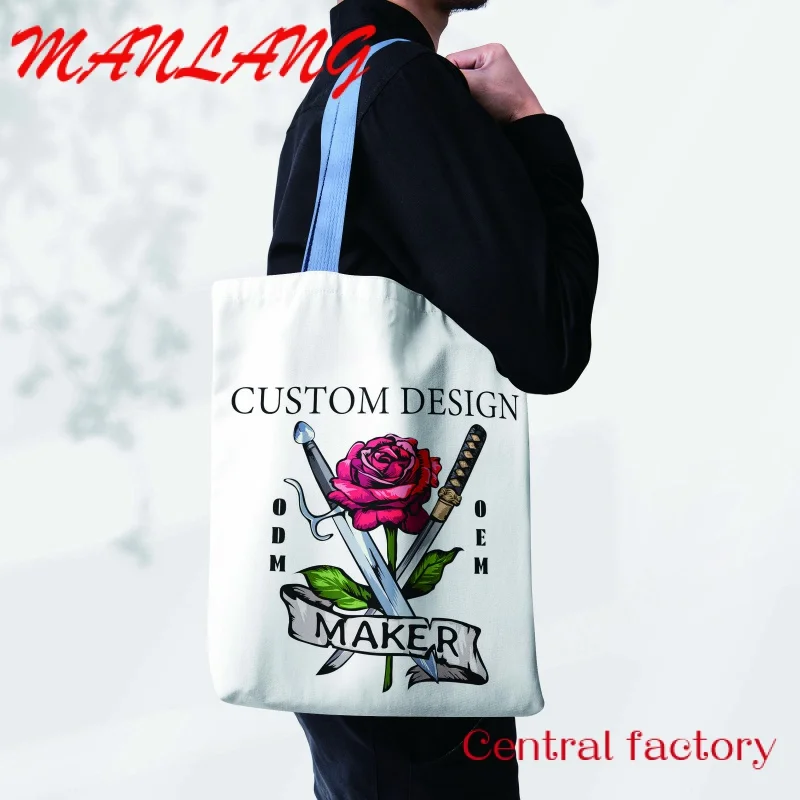 

Custom Factory Wholesale Eco Friendly Washable Cotton Bag Accept Custom Style Size Color Logo Canvas Bags With Custom Printed L