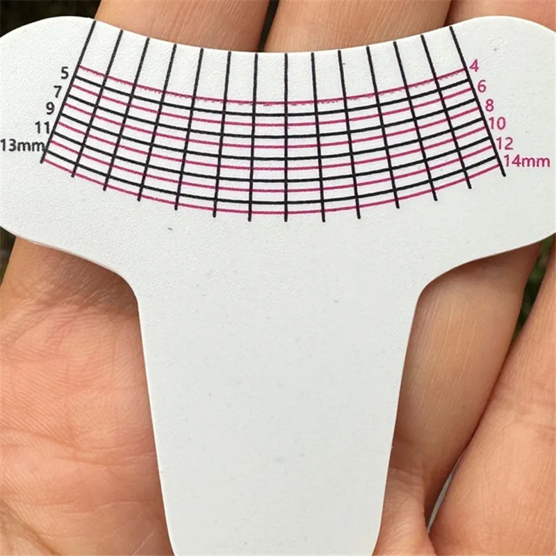 10-teiliges tragbares Messlineal für die Wimpernlänge, weiches Kunststoff-Augenbrauen-Make-up-Werkzeug für das Wachstum der Wimpernverlängerung