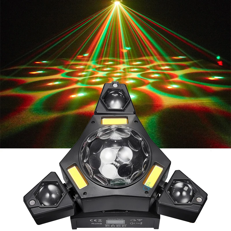 

Stage Disco Moving Head Lights LED RGBW 80W Rotating Party Beam&Laser&Strobe Light DMX Sound Activated For Home KTV Bar