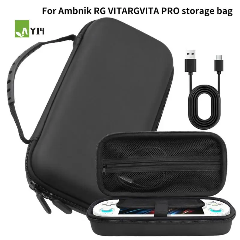 AY14 -For Anbernic RG VITA PRO Portable Carry Case Shock-Absorbing Waterproof Anti-Scratch Handheld Game Console Storage Bag