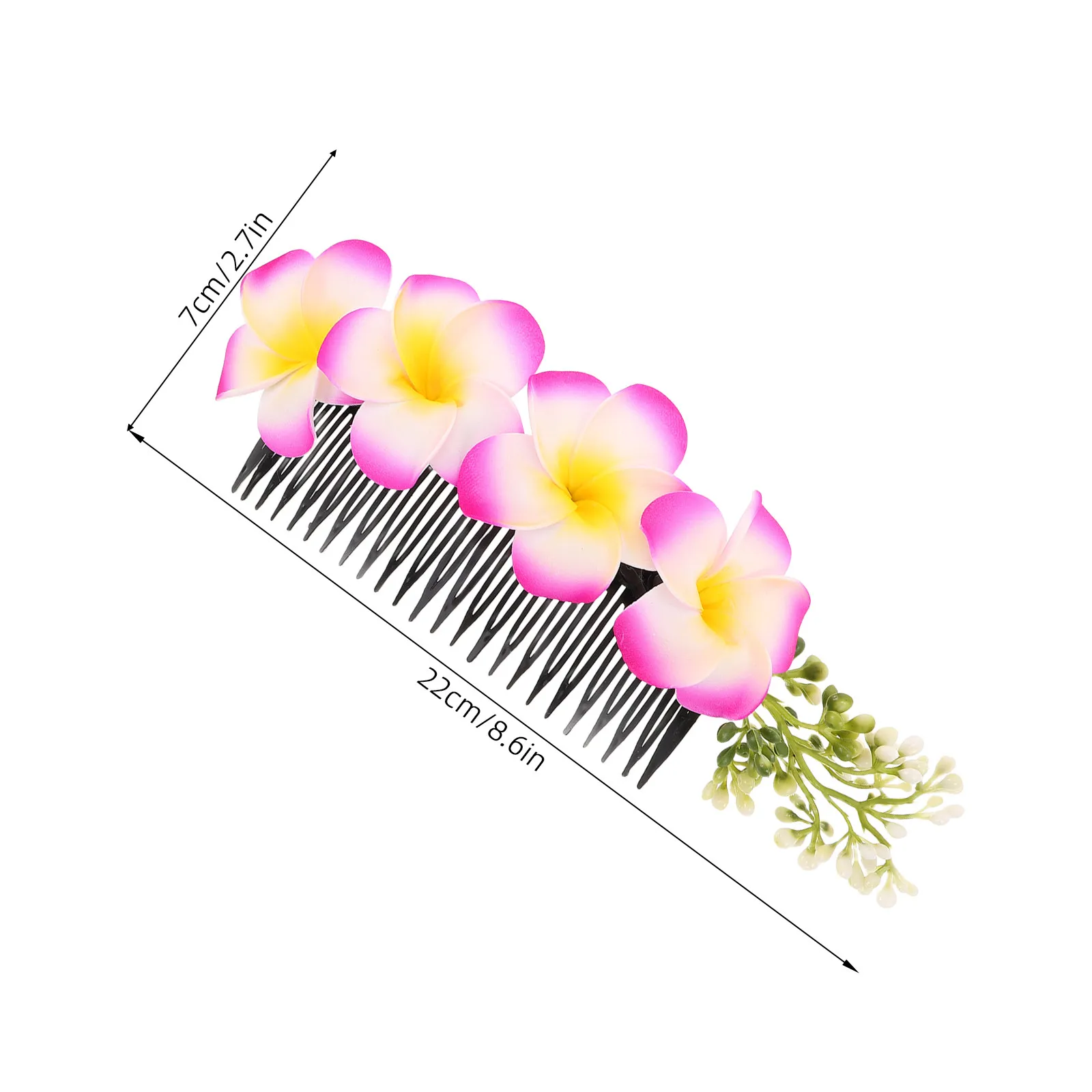 Plumeria Hair Comb Set – 2pcs Realistic Tropical Fake Flower Hair Jewelry for Bridal, Beach & Hawaiian Party
