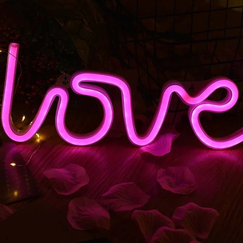 Love LED Neon Sign Light Glowing Valentine\'s Day Propose Festival Decoration Neon Lamp For Home Party Decor Adult  Gift