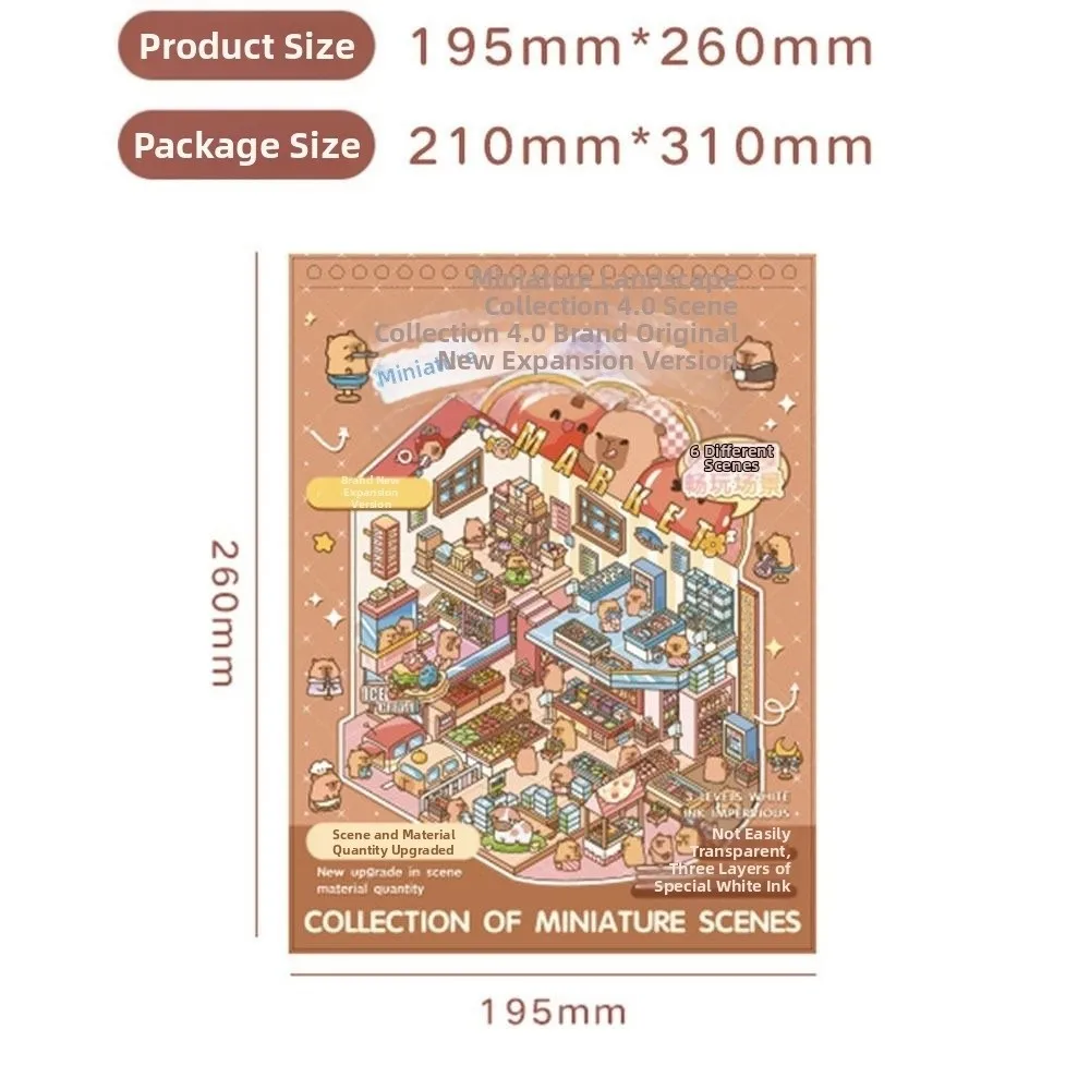 New PET Miniature Scene Collection Decompression Visual Stacking 3D Landscape Sticker DIY Toy Game Stickers Children Gifts