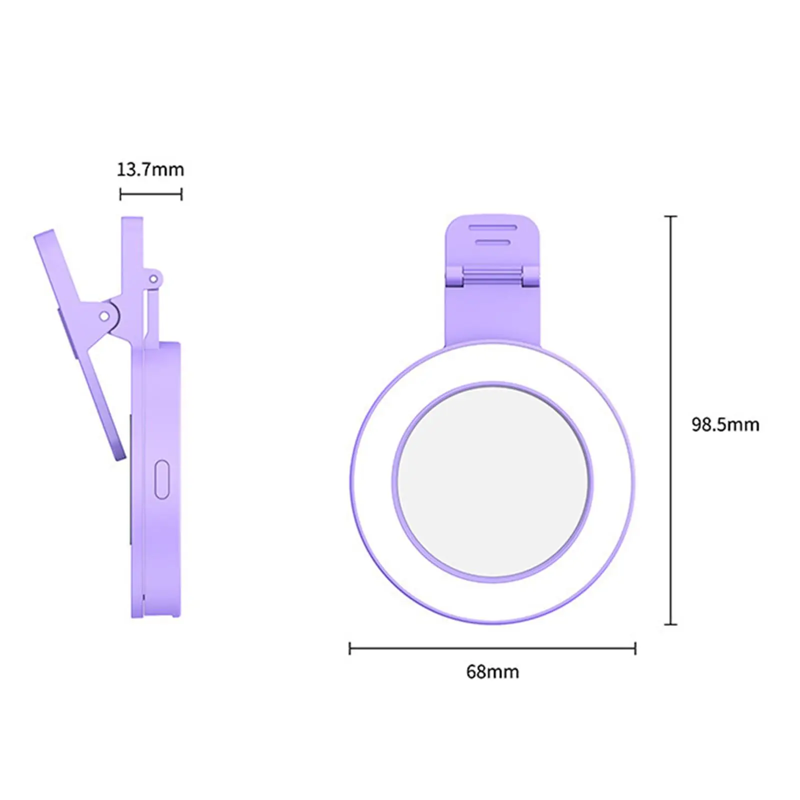 휴대폰 필 라이트 미러 안정적인 클립, 휴대폰 셀카 링 라이트, 전화 카메라용