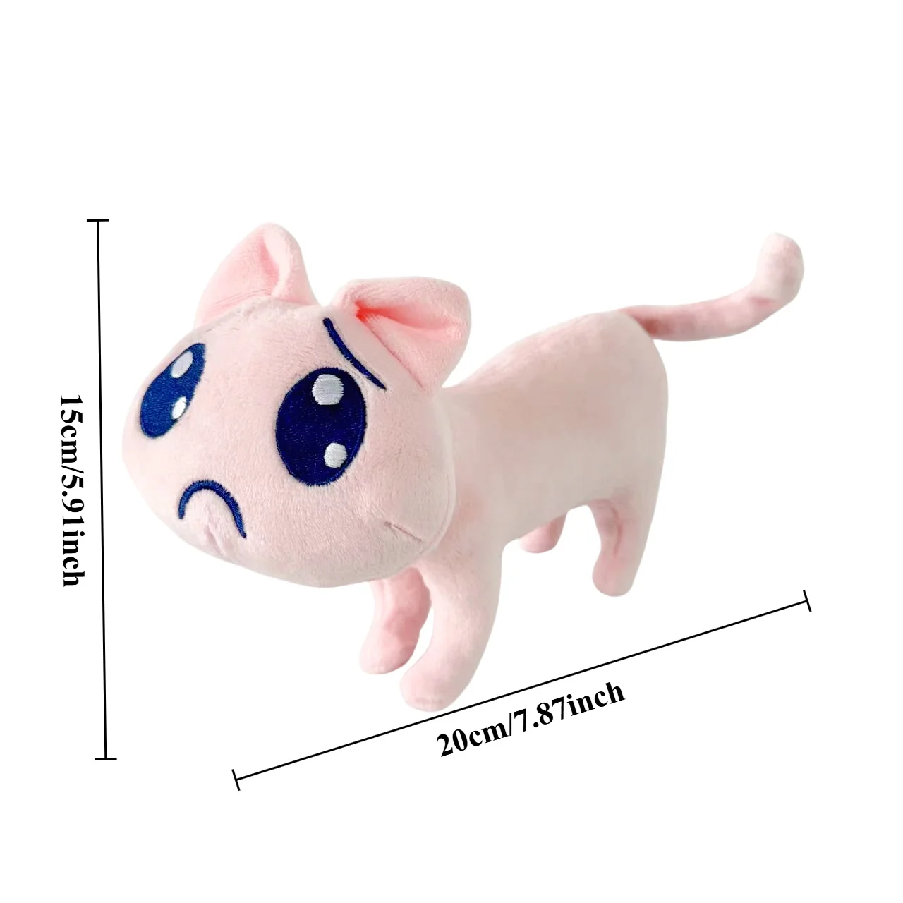 جديد الكرتون الوردي حزين القط ألعاب من القطيفة Kawaii البسيطة غير سعيد القط الحيوانات أفخم دمية لطيف عيون كبيرة القط محشوة دمية بلوشي هدية حفلة