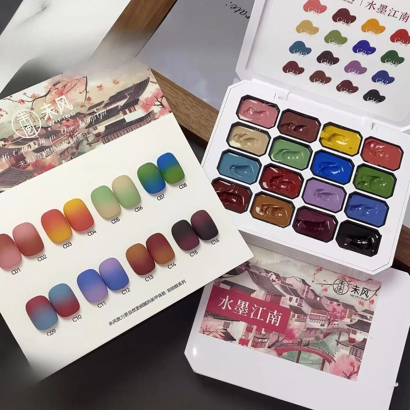 16 ألوان الصلبة بات اللوحة جيل للأظافر لوحة اليابانية كريم الطين اللوحة هلام لمسمار الفن تصميم شبه دائم UV جل الورنيش