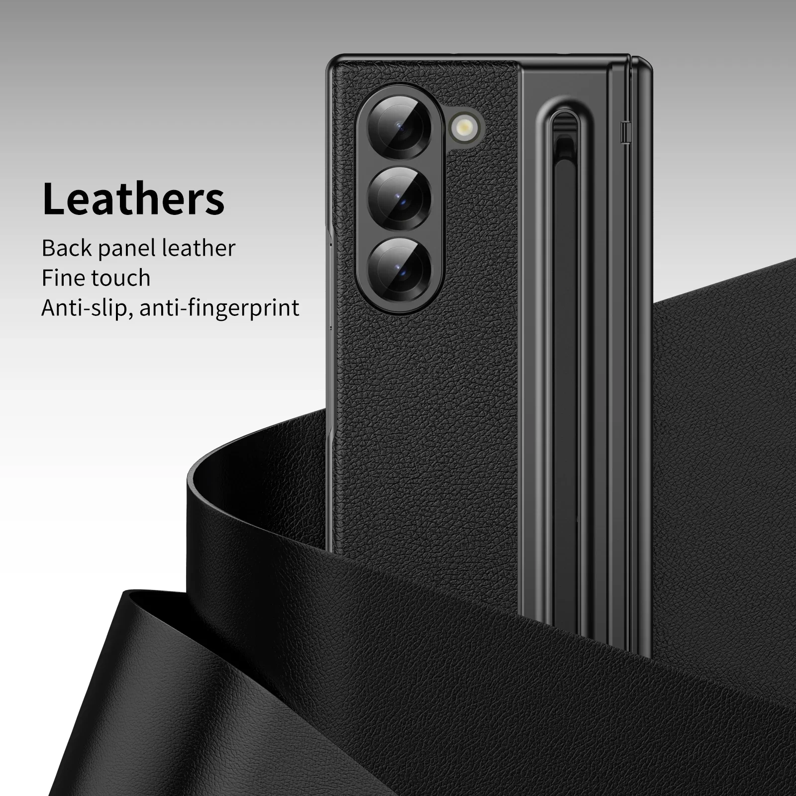 Luxury Leather Glass Screen Film Phone Case For Samsung Galaxy Z Fold 8 Ultra 7 6 5 4 Stylus Slot Hinge Protect Shockproof Cover