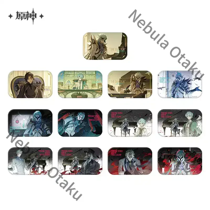 Badge en fer blanc Genshin Impact II Dottore Pantalone Regrator, badges longs, Cosplay, Copie Officielle, Produits liés au jeu, Cadeaux