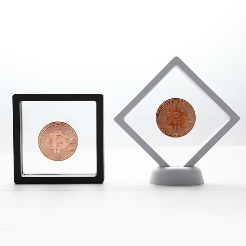[HS][LA]1Pc Bitcoin Bit Coin Litecoin Ripple Metal Commemoration Coin with Showing Stand