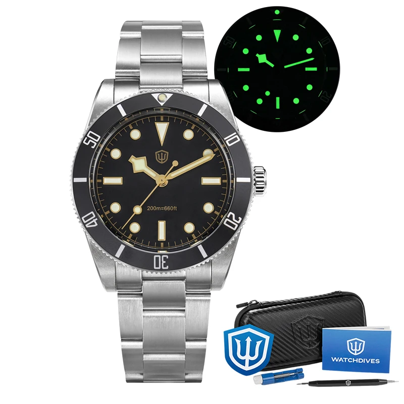 Watchdives WD7922 quartz horloge VH31 beweging 200m waterdicht herenhorloges saffierkristal lichtgevende vintage horloges met geschenkdoos