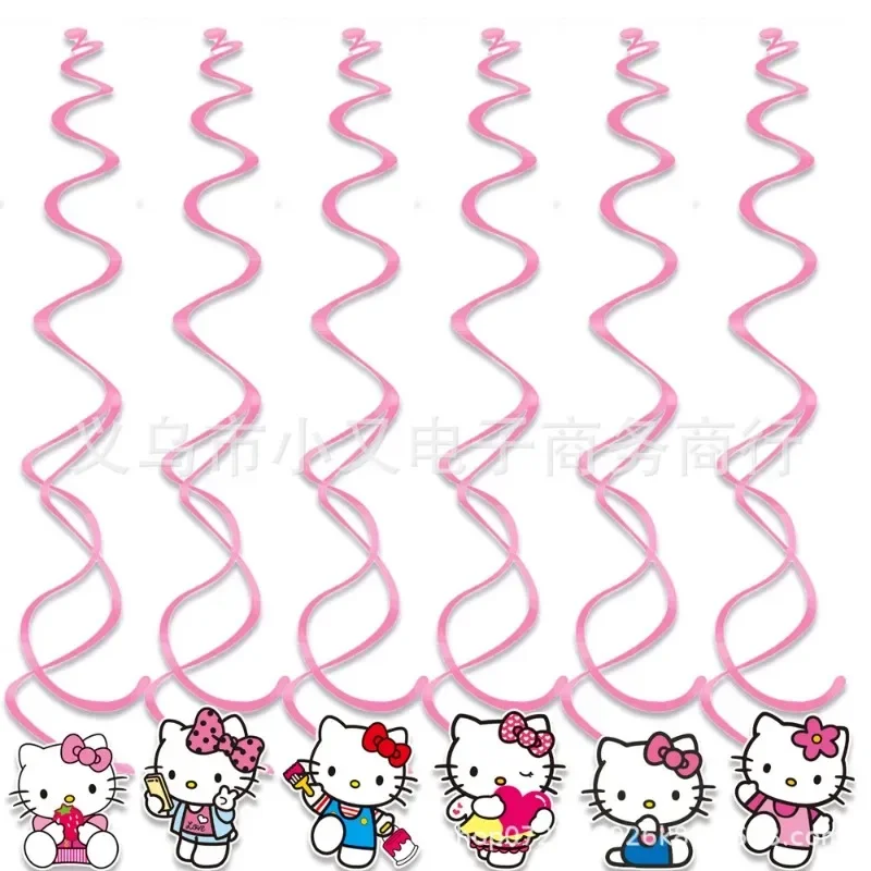 Hello Kitty Theme Girls Birthday Party Disposable Tableware Paper Cup Plate Balloon Kids Favors KT Balloon Party Decor Supplies