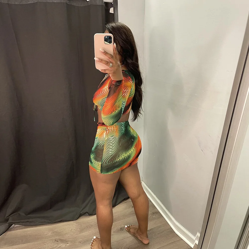 ชุดกระโปรงลูกไม้พิมพ์ลายเซ็กซี่แบบเปิดกระดุม รุ่นใหม่ประจำฤดูใบไม้ร่วงปี 2025 จาก Amazon สำหรับผู้หญิง รหัสสินค้า Cw34839