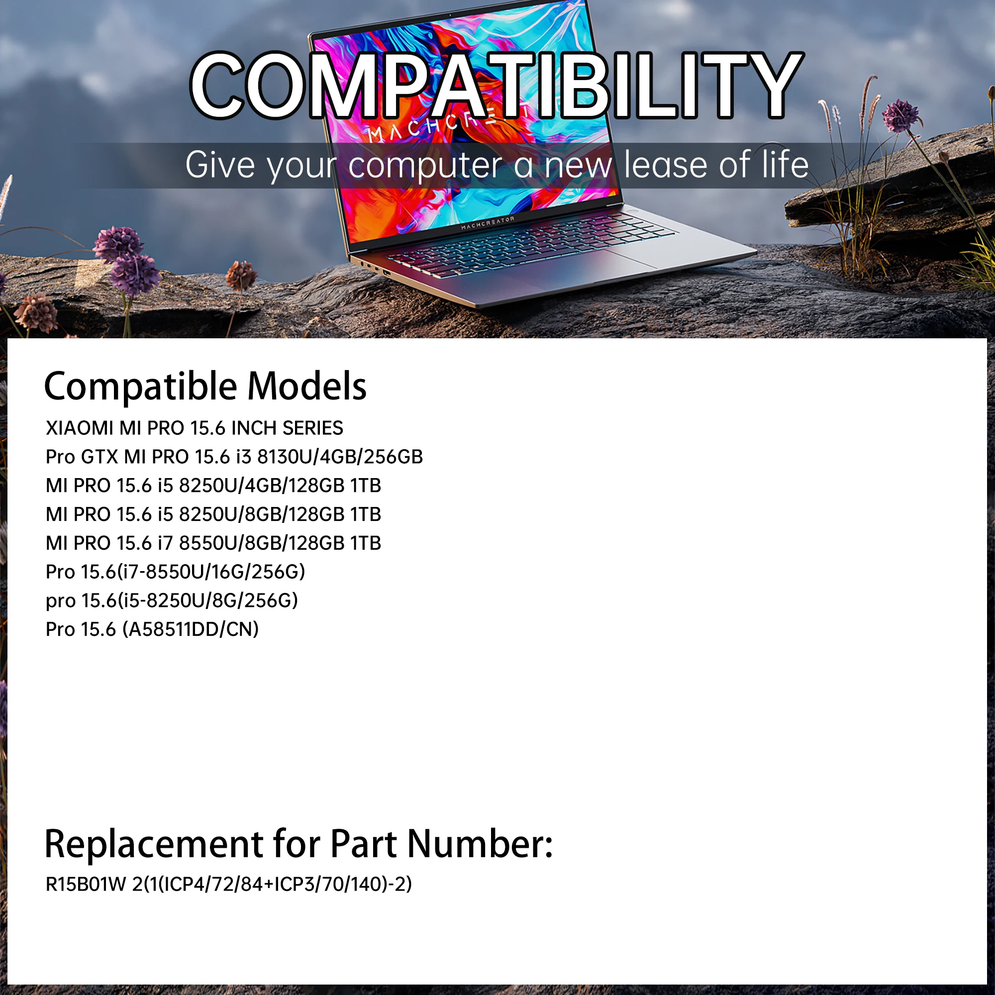 LOLG R15B01W Laptop Battery For Xiaomi Pro 15.6 Inch Series TM1701 171501-AQ TM1707 Notebook 7900mAh/60.4WH Free Tools