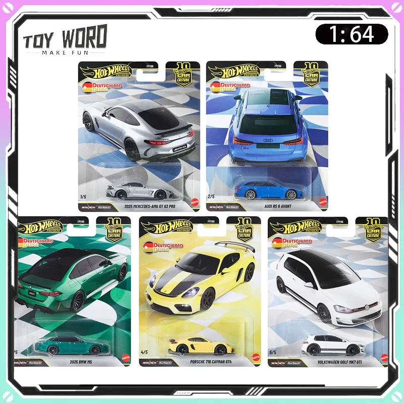 

Original New Hot Wheels Car Culture German Design Diecast Cars Audi BMW Porsche Volkswagen Sports Car Collectible Ornament Gift