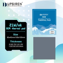 Upsiren oem 21 w/m. k 0,75mm 1,25mm gpu cpu kühlkörper kühlung leitfähiges silikon pad hochwertiges original authentisches thermo kissen