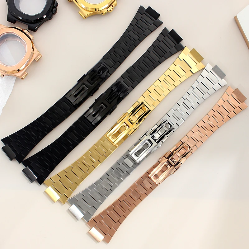 مناسبة لتعديل استبدال علبة الساعة NH35 طراز نوتيلوس حزام من الفولاذ المقاوم للصدأ الياقوت المتوافق مع قرص 30.8 ملم #3